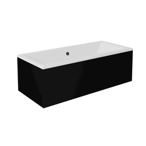 Besco Krycí panel k obdélníkové vaně Quadro Black P 155x70 (165,170x75, 175,180x80, 190x90), černý Barva: Černá mat, Rozměry: 155x70x52 cm, Varianta: Quadro Black P 155, #OAQ-155-PKC