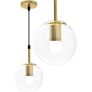 Toolight Závěsná stropní lampa skleněná koule zlatá APP686-1CP