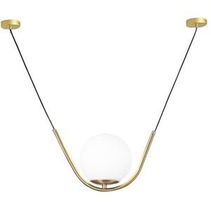 Toolight Skleněná kulová závěsná lampa APP689-1CP zlatá