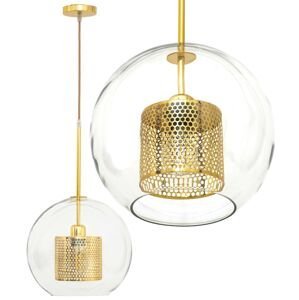 Toolight Závěsná lampa Glass Gold Loft APP555-1CP 25cm