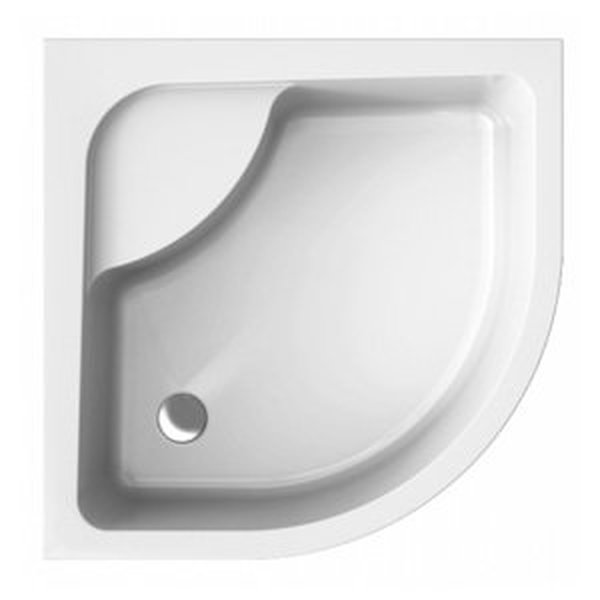 Polimat Čtvrtkruhová akrylátová sprchová vanička Pako 3 80x80 (90x90) Barva: Bílá, Rozměry: 90x90 cm, R 55 cm, Varianta: Pako 3 90x90x24 - 00087