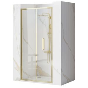 Zalamovací sprchové dveře REA RAPID FOLD pro instalaci do niky 80 cm, zlaté