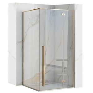 Sprchový kout REA FARGO 80/zástěna x 100/dveře cm, zlatý