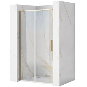 Jednokřídlé posuvné sprchové dveře REA RAPID SLIDE pro instalaci do niky 110 cm, zlaté