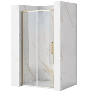 Jednokřídlé posuvné sprchové dveře REA RAPID SLIDE pro instalaci do niky 130 cm, zlaté