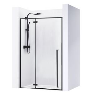 Jednokřídlé sprchové dveře REA FARGO pro instalaci do niky 120 cm, černé