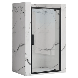 Jednokřídlé sprchové dveře REA RAPID SWING pro instalaci do niky 70 cm, černé