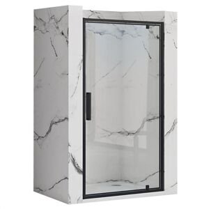 Jednokřídlé sprchové dveře REA RAPID SWING pro instalaci do niky 80 cm, černé