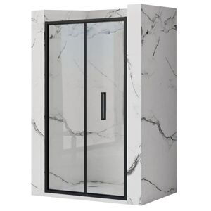 Zalamovací sprchové dveře REA RAPID FOLD pro instalaci do niky 80 cm, černé