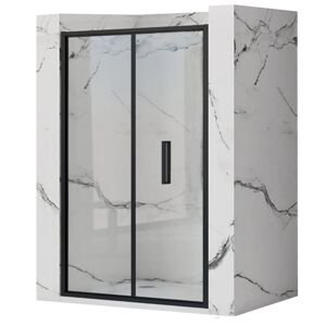 Zalamovací sprchové dveře REA RAPID FOLD pro instalaci do niky 90 cm, černé