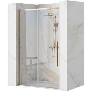 Jednokřídlé posuvné sprchové dveře REA SOLAR pro instalaci do niky 100 cm, zlaté