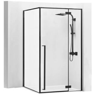 Sprchový kout REA FARGO 80/zástěna x 100/dveře cm, černý matný