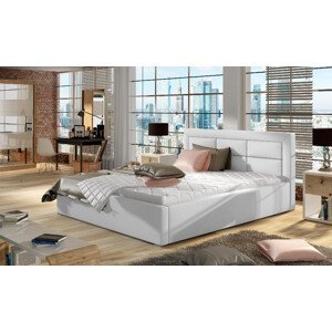 Eltap Čalouněná postel Rosano s úložným prostorem Materiál potahu: Soft 17 - bílá, Rozměr: 160x200