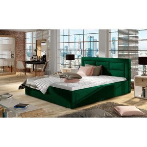 Eltap Čalouněná postel Rosano s úložným prostorem Materiál potahu: Kronos 19 - tmavě zelená, Rozměr: 160x200