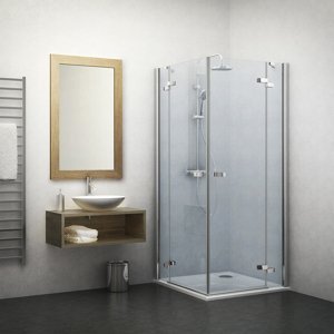 Roth Čtvercový nebo obdélníkový sprchový kout GDOL1+GDOP1 Varianta: šířka levých dveří: 100 cm, šířka pravých dveří: 140 cm, kód produktu: GDOL1/1000_GDOP1/1400, profily: brillant, výplň: transparent
