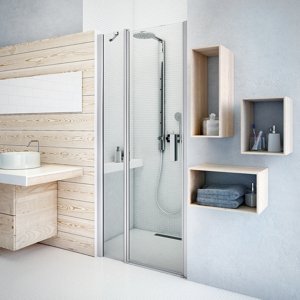 Roth Jednokřídlé sprchové dveře TDN1 pro instalaci do niky Varianta: šířka: 80 cm, orientace: Univerzální, kód produktu: TDN1/800 - 726-8000000-01-02, profily: stříbrná (elox), výplň: transparent