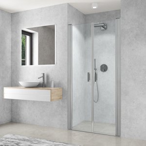 Roth Dvoukřídlé sprchové dveře CI 2BT pro instalaci do niky Varianta: šířka: 90 cm, profily: černá (elox), výplň: transparent, Kód produktu: CI 2BT/900 - CI 2BT 090200 NPE