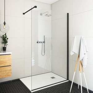 Roth Bezrámová sprchová zástěna ECWALK Varianta: šířka: 120 cm, kód produktu: ECWALK 1200 Black - 585-1200000-05-02, profily: černá (elox), výplň: transparent