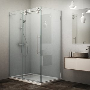 Roth Obdélníkový sprchový kout KID2+KIB Varianta: šířka dveří: 200 cm, šířka pevné stěny: 100 cm, orientace: Univerzální, kód produktu: KID2/2000_KIB/1000, profily: brillant, výplň: transparent