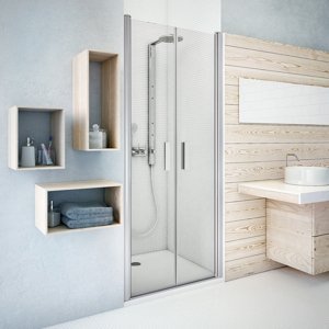 Roth Dvoukřídlé sprchové dveře TCN2 pro instalaci do niky Varianta: šířka: 120 cm, kód produktu: TCN2 1200 - 731-1200000-01-20, profily: stříbrná (elox), výplň: Intimglass