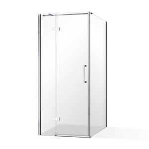 Roltechnik Outlet Jednokřídlé sprchové dveře OBDNL(P)1 s pevnou stěnou OBDB Varianta: šířka dveří: 80 cm, šířka pevné stěny: 80 cm, orientace: Pravá, kód produktu: OBDNP1-80_OBDB-80, profily: brillant, výplň: transparent
