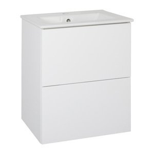 BPS-koupelny Koupelnová skříňka s keramickým umyvadlem Swing W 50, bílá