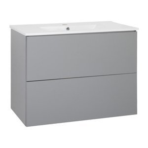 BPS-koupelny Koupelnová skříňka s keramickým umyvadlem Swing G 80, šedá