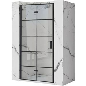 Jednokřídlé sprchové dveře REA MOLIER 80 cm + stěnový profil s magnetickým těsněním, černé