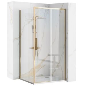 Sprchový kout REA RAPID SLIDE 100/dveře x 80/zástěna cm, zlatý