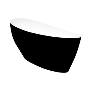 Besco Volně stojící vana z litého mramoru Keya BW 165x70 Barva: Bílá/černá, Rozměry: 163,5x70,5x75 cm, Varianta: Keya BW 165 Click-Clack chrom, #WMD-165-KBW
