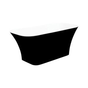 Besco Volně stojící vana z litého mramoru Assos BW Matt 160x70 Barva: Bílá/černá, Rozměry: 160x70x64 cm, Varianta: Assos BW Matt 160 Click-Clack chrom, #WMMC-160A