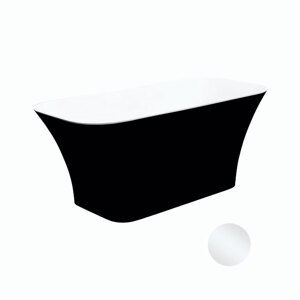 Besco Volně stojící vana z litého mramoru Assos BW Matt 160x70 Barva: Bílá/černá, Rozměry: 160x70x64 cm, Varianta: Assos BW Matt 160 W/Click-Clack s horním čištěním bílý, #WMMC-160AKW