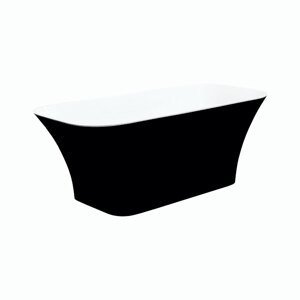 Besco Volně stojící vana z litého mramoru Assos S-Line BW Matt 160x70 Barva: Bílá/černá, Rozměry: 160x70x59 cm, Varianta: Assos S-Line BW Matt 160 Click-Clack chrom, #WMMC-160AL