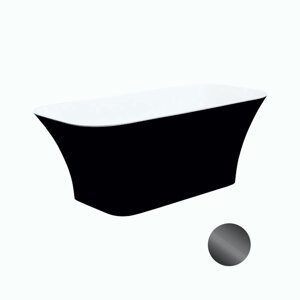 Besco Volně stojící vana z litého mramoru Assos S-Line BW Matt 160x70 Barva: Bílá/černá, Rozměry: 160x70x59 cm, Varianta: Assos S-Line BW Matt 160 GR/Click-Clack s horním čištěním grafit, #WMMC-160AST