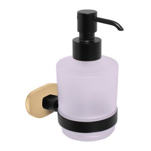 Slezák - RAV Dávkovač tekutého mýdla černá matná/zlato Koupelnový doplněk YUKON YUA0303CMATZ Barva: Černá mat/zlatá, kód produktu: YUA0303CMATZ