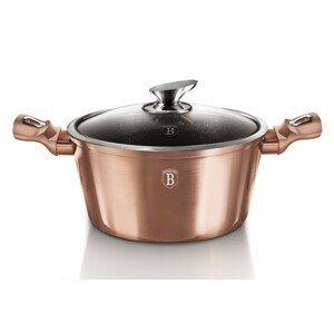 BERLINGERHAUS Kastrol s mramorovým povrchem a poklicí 28 cm Rosegold Metallic Line BH-1516