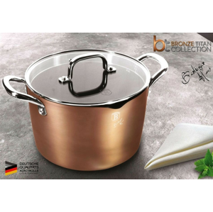 Hrnec s poklicí s mramorovým povrchem 24 cm Bronze Titan Collection BERLINGERHAUS BH-1692