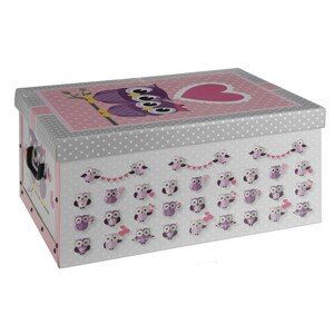 Úložný box dekorativní sovy růžový