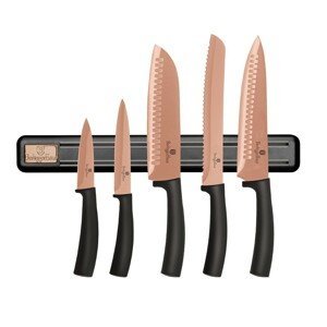 BERLINGERHAUS Sada nožů s magnetickým držákem 6 ks Black Rose Collection BH-2614