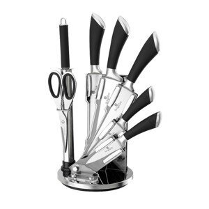 BERLINGERHAUS Sada nožů ve stojanu 8 ks Perfect Kitchen  nerez / černá BH-ST8B