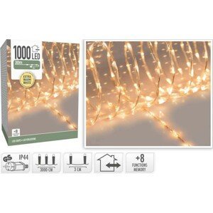 Vánoční světelný řetěz teplá bílá 1000 LED / 30 m