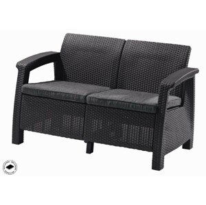 Keter Zahradní nábytek Keter Corfu love seat dvousedačka grafitová KT-610345