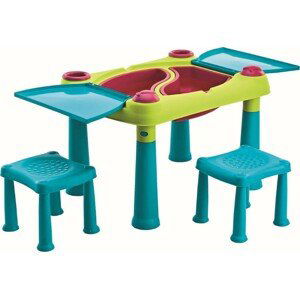 Keter Dětský stolek Keter Creative Play Table se dvěma stoličkami tyrkysový / zelený KT-610213