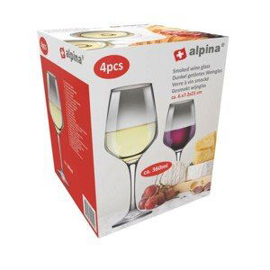 ALPINA Sklenice na víno - kouřová 350ml 4ksED-224044