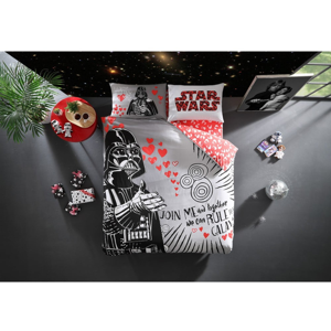 Set bavlněného povlečení na dvoulůžko s prostěradlem Lovely Darth Licensed, 200 x 220 cm