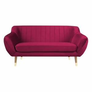 Růžová sametová pohovka Mazzini Sofas Benito, 158 cm