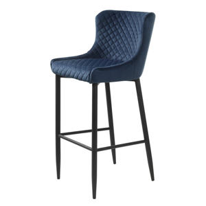 Tmavě modrá čalouněná barová židle Unique Furniture Ottowa