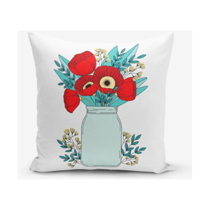 Povlak na polštář s příměsí bavlny Minimalist Cushion Covers Flowers in Vase, 45 x 45 cm