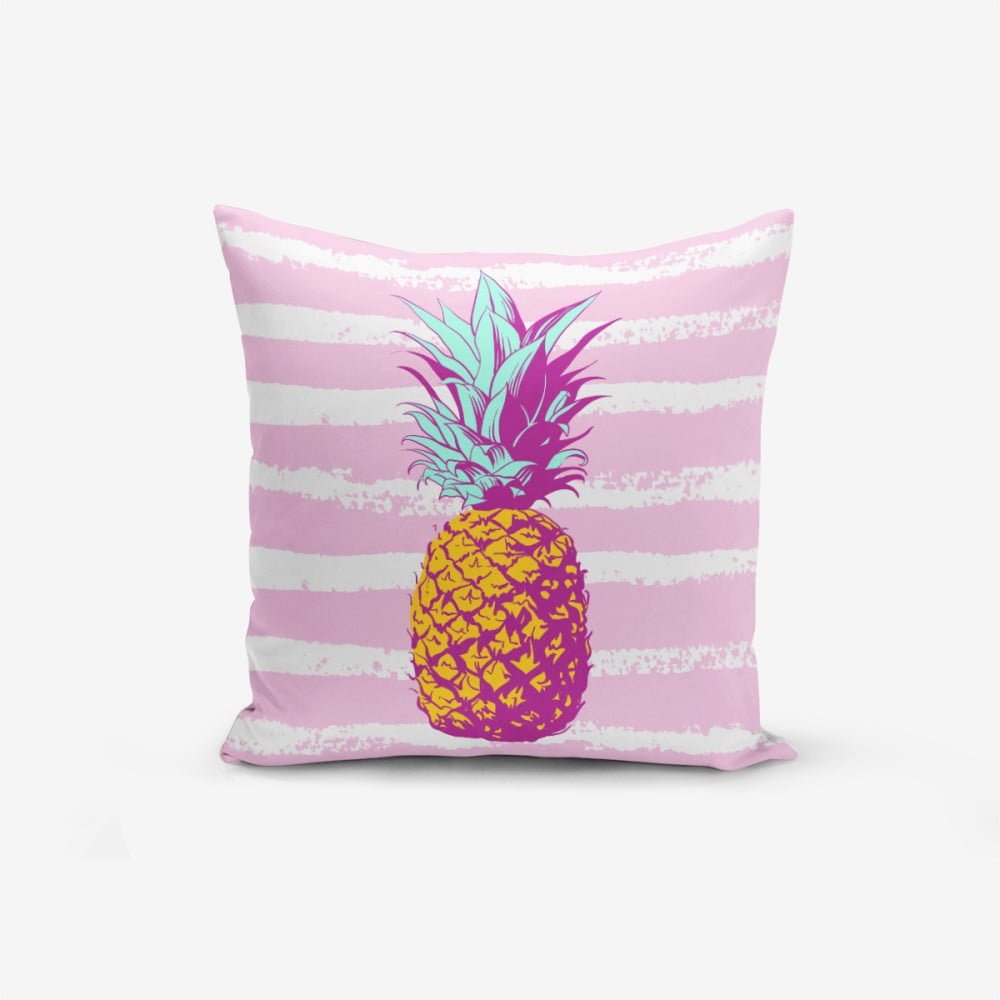Povlak na polštář s příměsí bavlny Minimalist Cushion Covers Colorful Pineapple, 45 x 45 cm