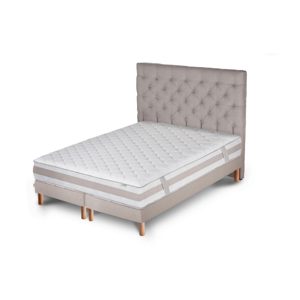 Světle šedá postel s matrací a dvojitým boxspringem Stella Cadente Maison Saturne Fortunata, 180 x 200  cm